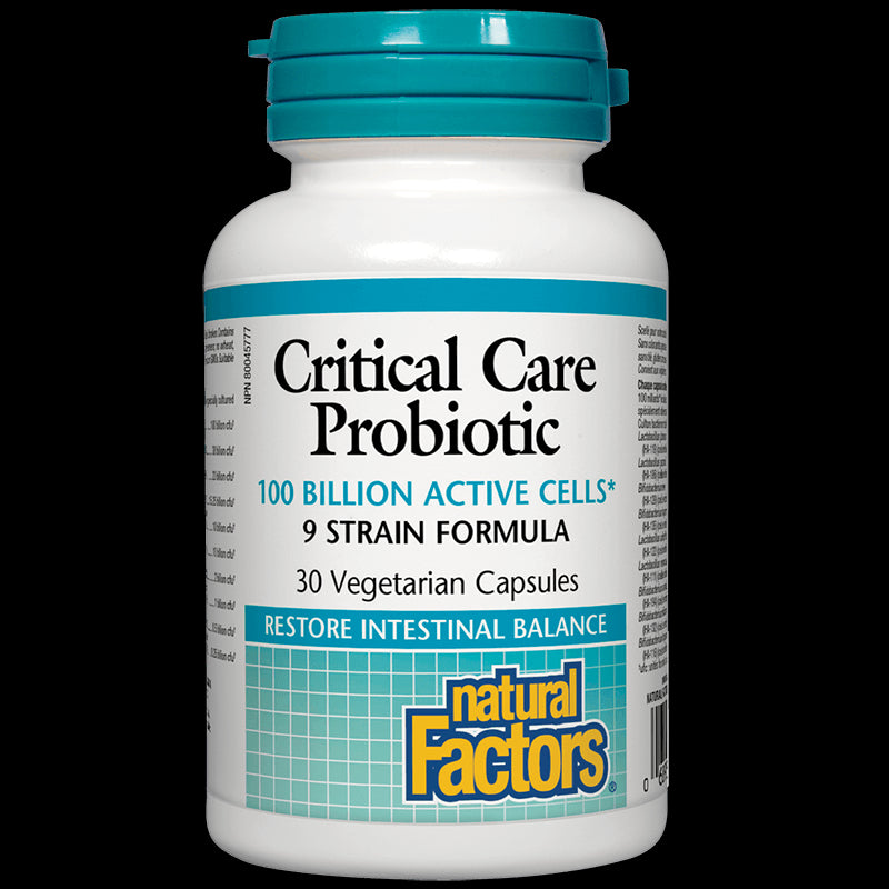 Critical Care Probiotic 9 щама, 100 млрд. активни пробиотици х 30 капсули Natural Factors - BadiZdrav.BG