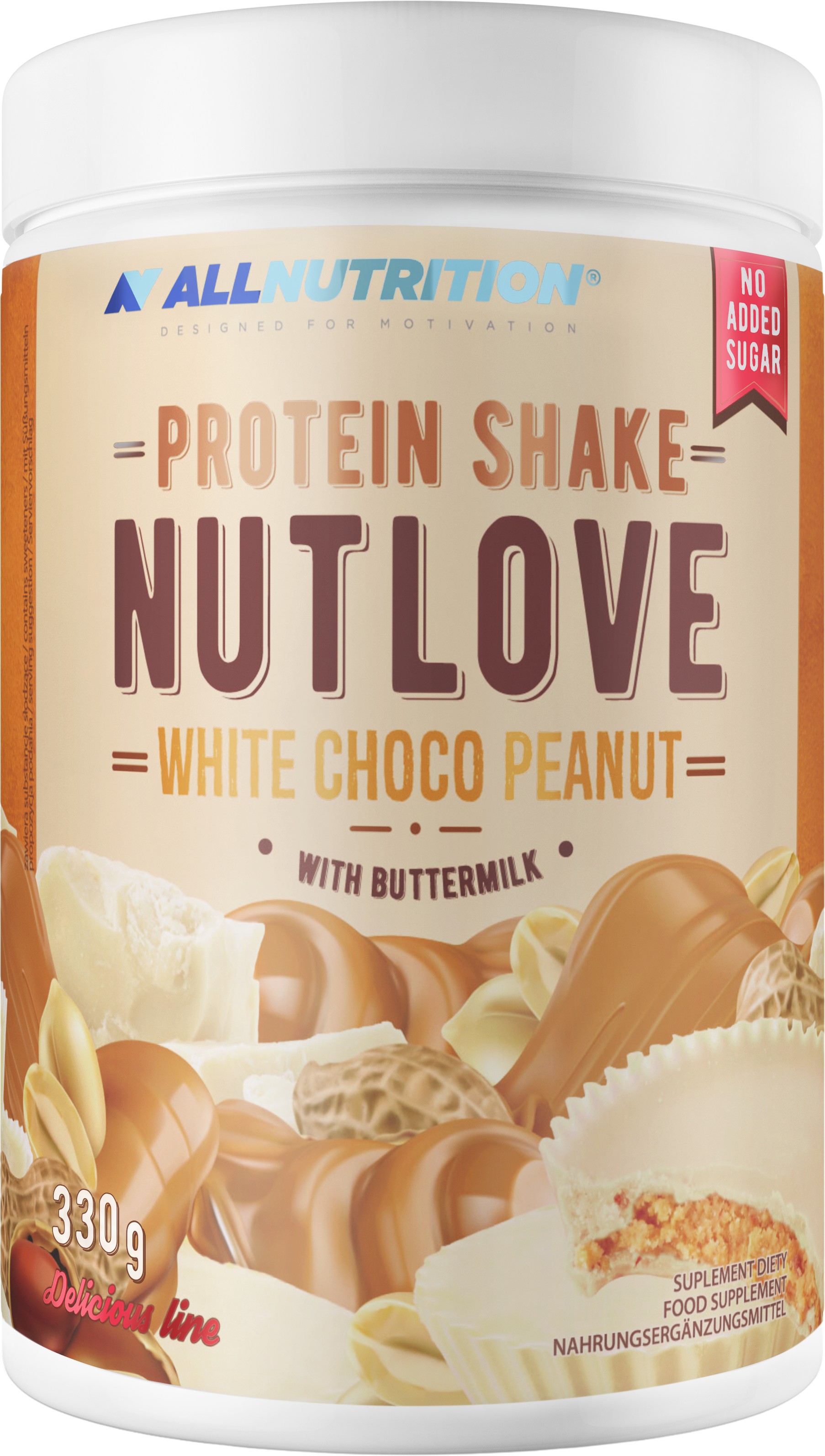 NutLove Protein Shake | Whey Protein + Casein - Бял шоколад с фъстъци