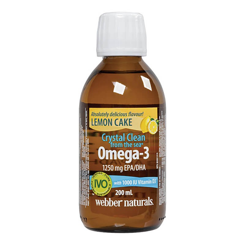 Crystal Clean from the sea® Omega-3 1250 mg (EPA/DHA 750/500) - Омега-3 + витамин D3 1000 IU, 200 ml Webber Naturals - BadiZdrav.BG