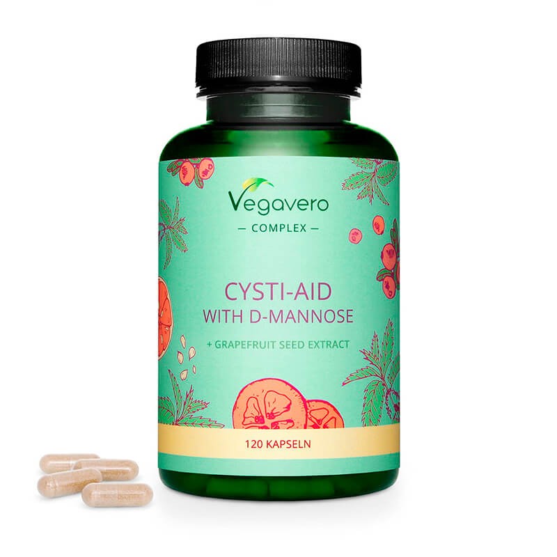 Cysti-Aid with D-Mannose + Grapefruit Seed Extract - Формула с D-маноза и екстракт от семена на грейпфрут,120 капсули Vegavero