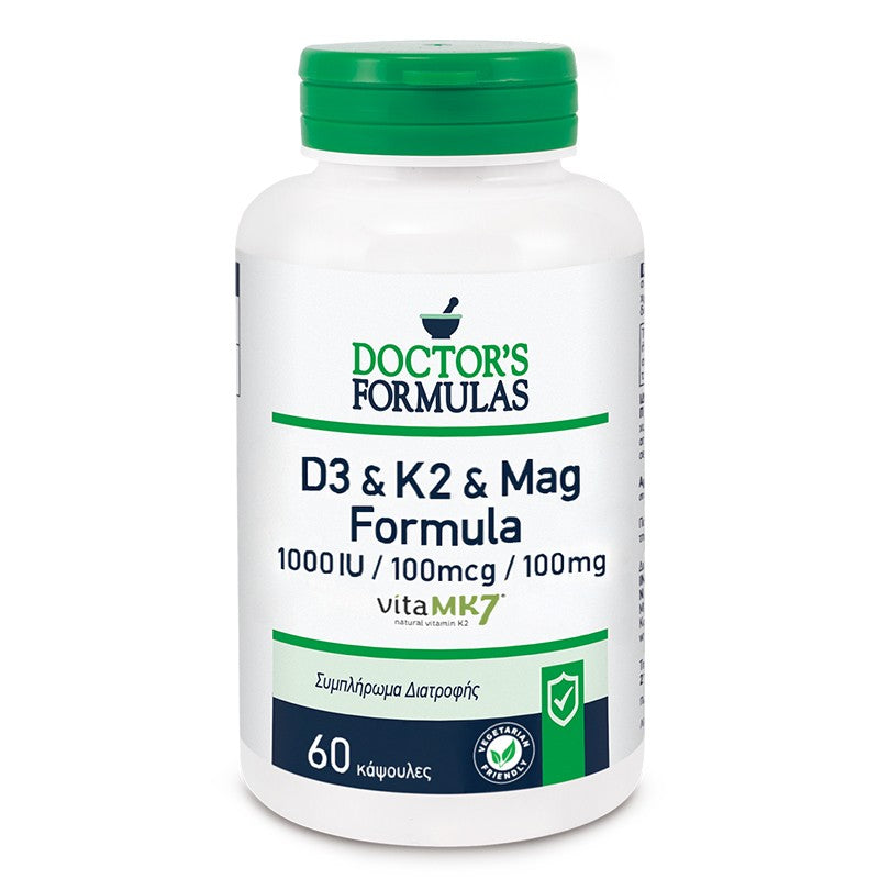D3 & K2 & Mag Formula - Формула с витамин D3, K2 и Магнезий х 60 капсули Doctor’s Formulas