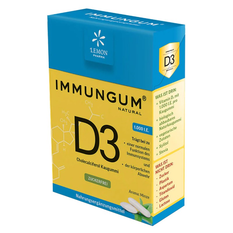 Дъвки с витамин D3 с аромат на мента - Immungum, 20 броя Lemon Pharma - BadiZdrav.BG