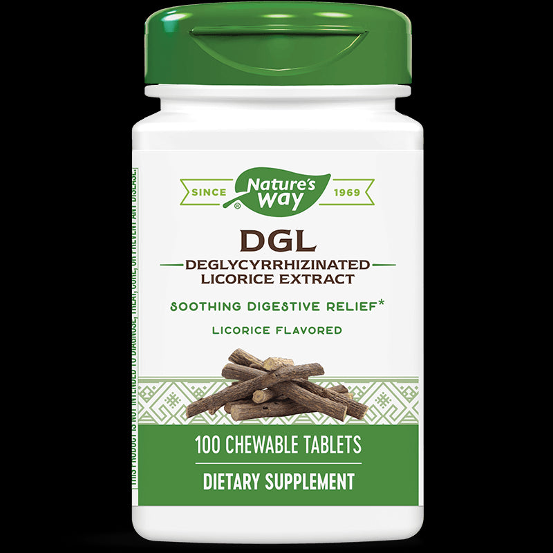 DGL - Deglycyrrhizinated Licorice Extract/ ДиДжиЕл - Деглициризиран сладник / Женско биле х 100 дъвчащи таблетки Nature’s Way - BadiZdrav.BG