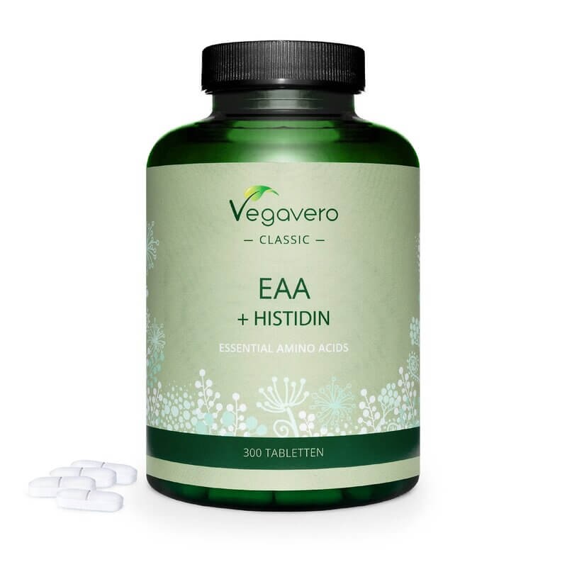 EAA+ Histidin/ Есенциални аминокиселини + Хистидин, 300 таблетки, 100% Vegan Vegavero - BadiZdrav.BG