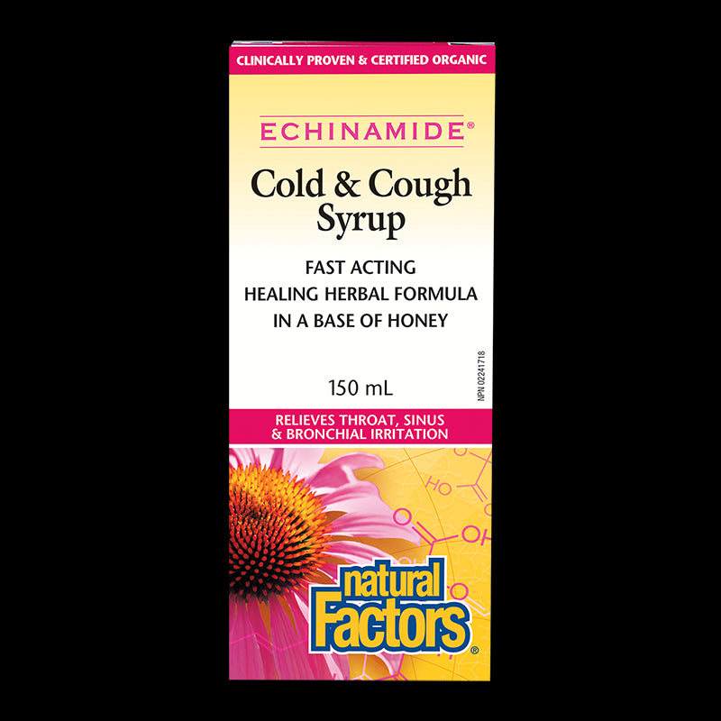 Echinamide® Cold & Cough Syrup/ Сироп при кашлица и настинка х 150 ml Natural Factors - BadiZdrav.BG