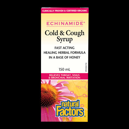 Echinamide® Cold & Cough Syrup/ Сироп при кашлица и настинка х 150 ml Natural Factors - BadiZdrav.BG