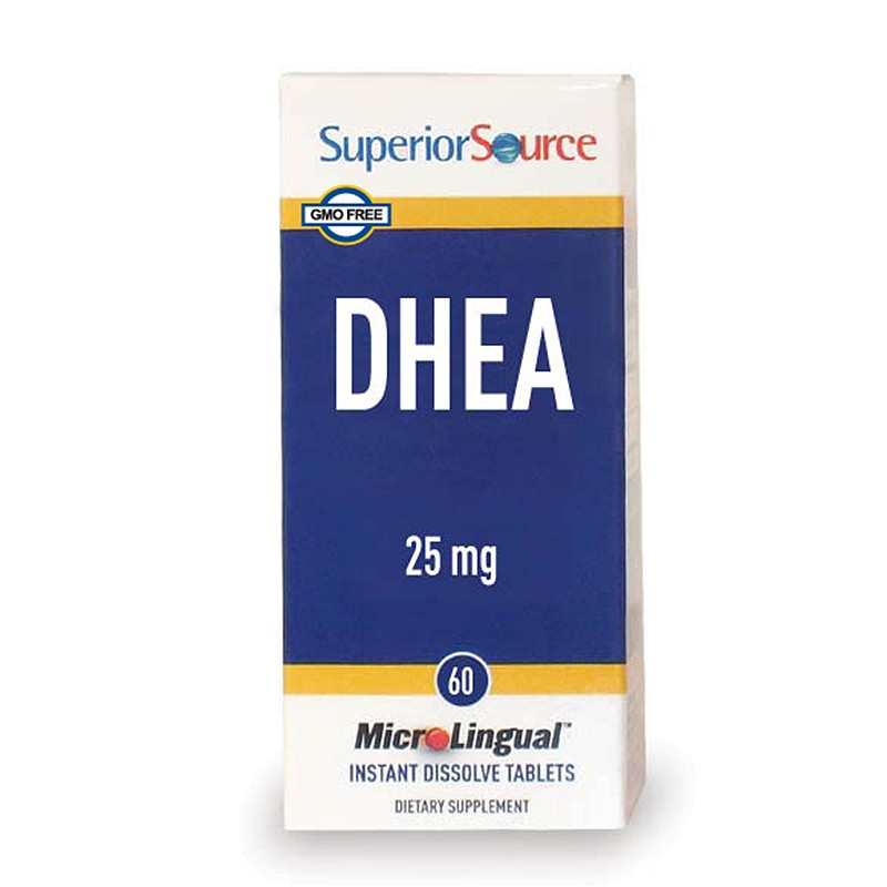Енергиен и хормонален баланс - DHEA (ДХЕА), 60 сублингвални таблетки Superior Source - BadiZdrav.BG