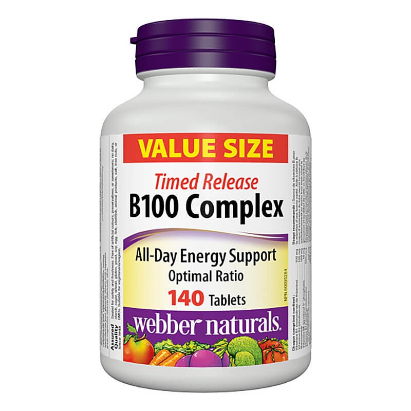 Енергиен метаболизъм, нервна система, сърдечна дейност - Витамин В100 Комплекс, 140 таблетки - BadiZdrav.BG