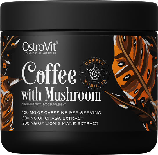 Coffee with Mushroom | Natural Robusta with Chaga, Lion&#39;s Mane, Caffeine &amp; L-Theanine - BadiZdrav.BG
