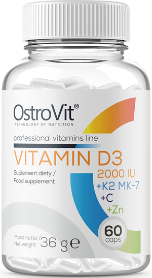 Vitamin D3 2000 + K2 MK-7 / + Vitamin C + Zinc - BadiZdrav.BG