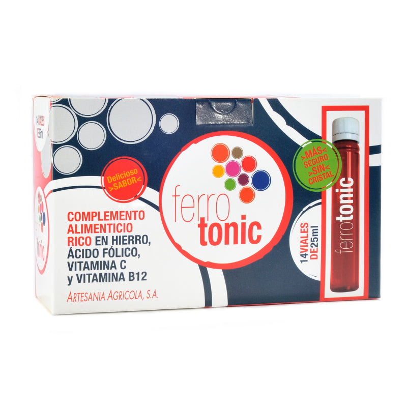 Желязо + фолиева киселина и витамини В12 & С - Ferro tonic – тоник за кръвта, защита от анемия и умора, 14 ампули x 25 ml - BadiZdrav.BG