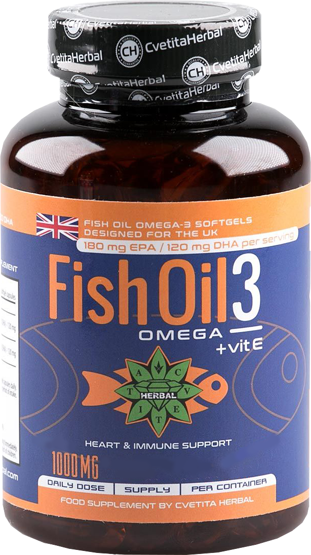 Fish Oil 3 + Vitamin E 1000 mg - BadiZdrav.BG