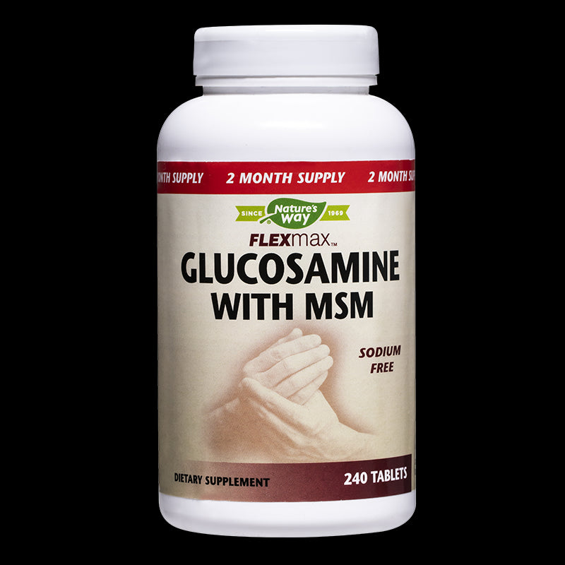 Flexmax™ Glucosamine with MSM/ Глюкозамин Сулфат & MСM 925 mg x 240 таблетки Nature’s Way - BadiZdrav.BG