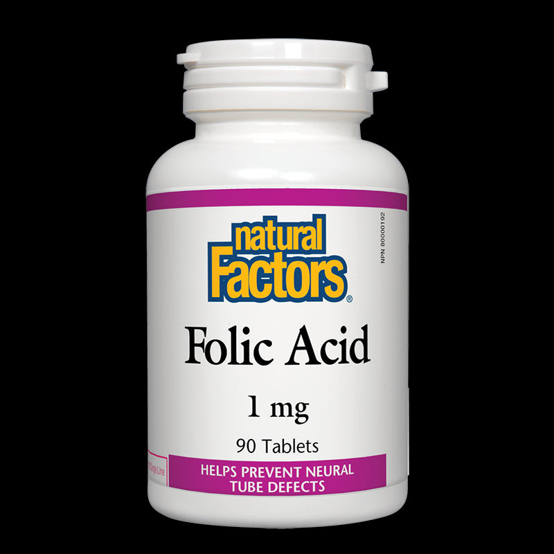 Folic Acid/ Фолиева киселина 1 mg х 90 таблетки Natural Factors - BadiZdrav.BG