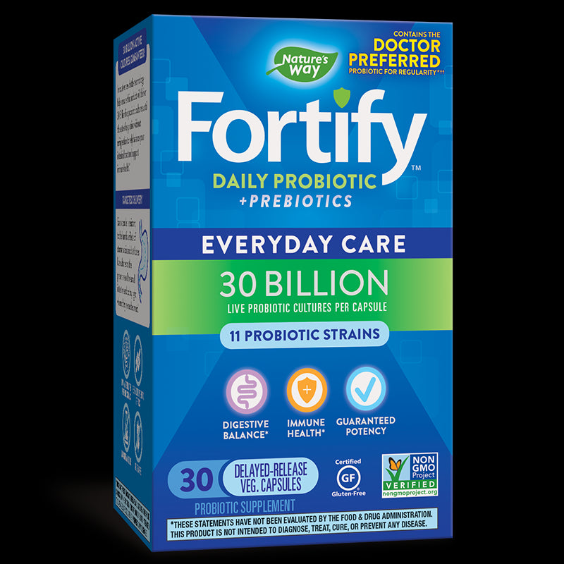 Fortify™ Daily Probiotic  + Prebiotics - Фортифай пробиотик и пребиотици, 30 милиарда активни пробиотици, 30 капсули Nature’s Way - BadiZdrav.BG