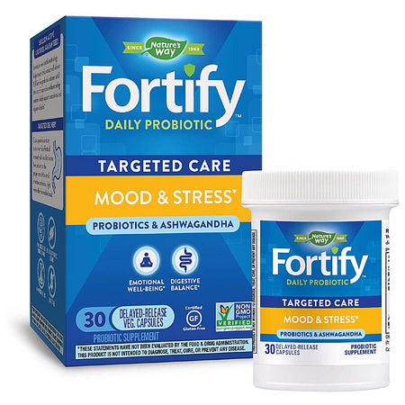 Fortify™ Daily Probiotic Mood and Stress - Фортифай пробиотик срещу стрес, 5 милиарда активни пробиотици, 30 капсули Nature’s Way - BadiZdrav.BG