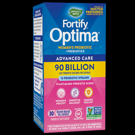 Fortify™ Optima® Women’s Advanced Care - Пробиотик и пребиотици за жени, 90 милиарда активни пробиотици, 30 капсули Nature’s Way - BadiZdrav.BG
