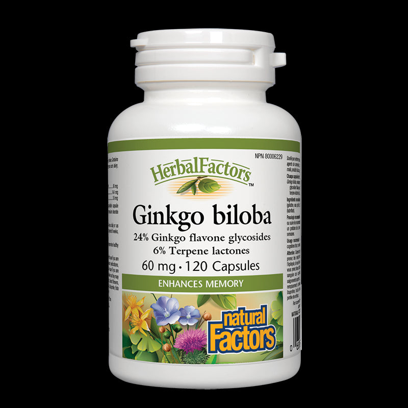 Ginkgo Biloba/ Гинко Билоба 60 mg х 120 капсули Natural Factors - BadiZdrav.BG