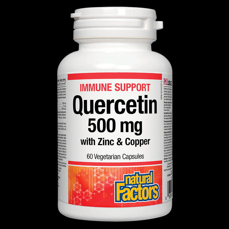 Immune Support Quercetin with Zinc & Copper / Кверцетин с цинк и мед, 60 капсули Natural Factors - BadiZdrav.BG