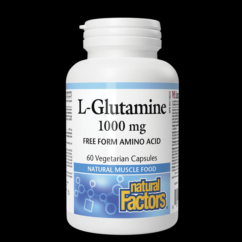 Имунитет и мускулна функция - Л-Глутамин, 1000 mg х 60 V капсули Natural Factors - BadiZdrav.BG