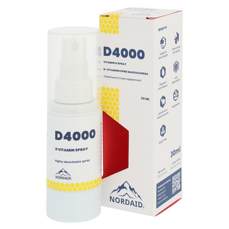 Имунитет - Витамин D3 4000 IU, спрей с вкус на мента 30 ml/200 впръсквания Nordaid - BadiZdrav.BG