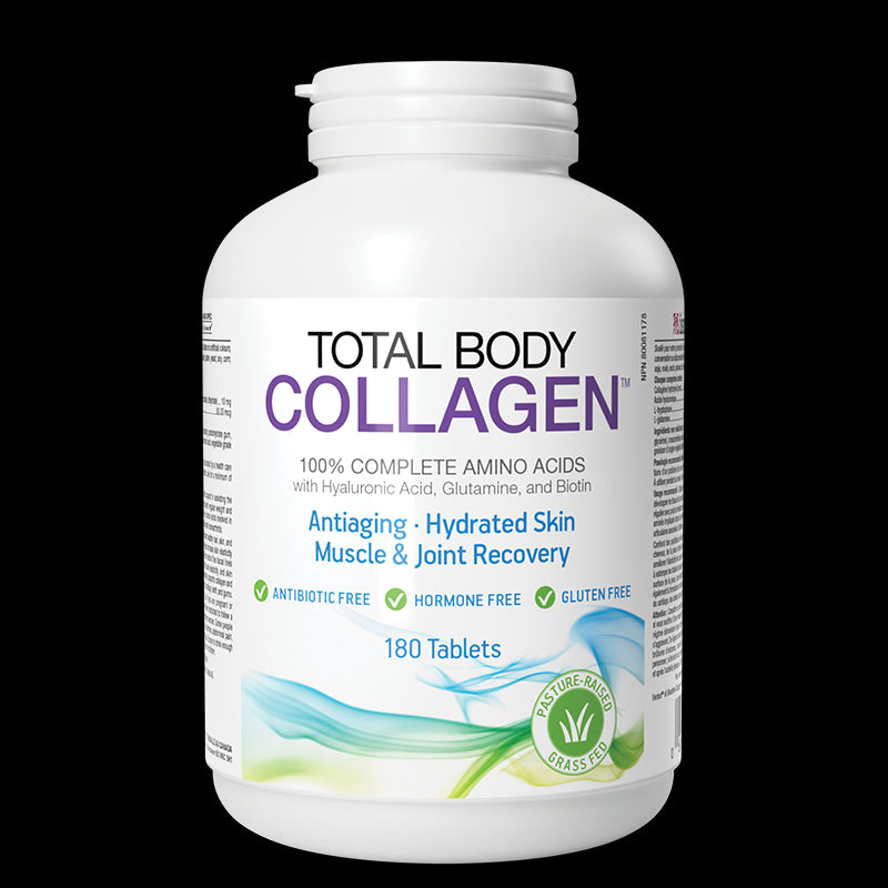 Хидролизиран говежди колаген, с хиалуронова киселина, глутамин и биотин - Total Body Collagen™, 180 таблетки Natural Factors - BadiZdrav.BG