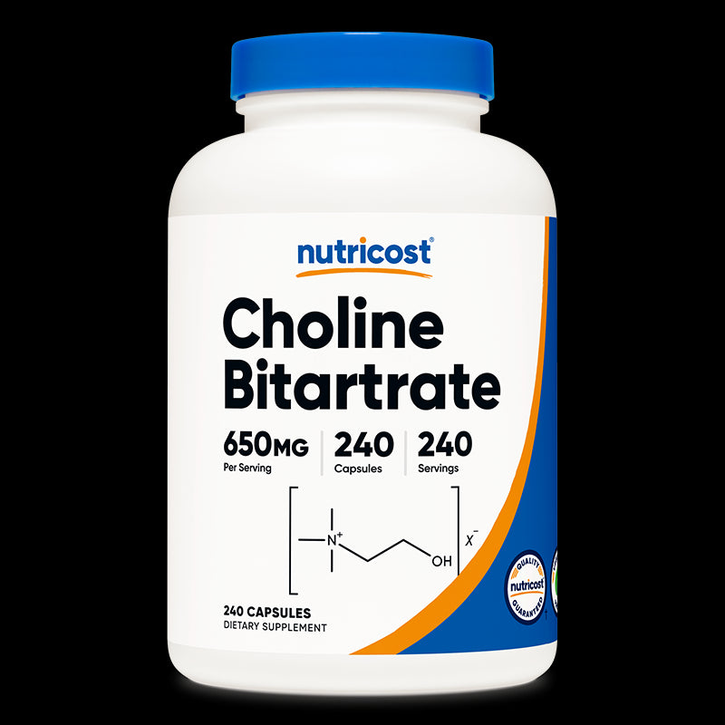 Мозъчна функция - Холин битартрат (Витамин В4), 240 капсули Nutricost - BadiZdrav.BG