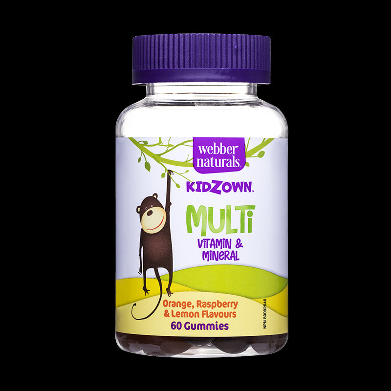 Kidzown™ Multi Vitamin and Mineral Gummies - Mултивитамини и минерали за деца, 60 желирани таблетки с плодов вкус - BadiZdrav.BG