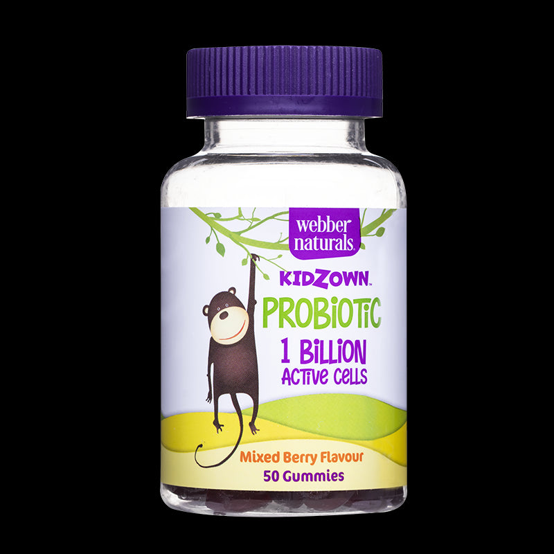 Kidzown™ Probiotic 1 billion active cells - Пробиотик за деца 1 млрд. активни пробиотици, 50 желирани таблетки с вкус на плодове - BadiZdrav.BG