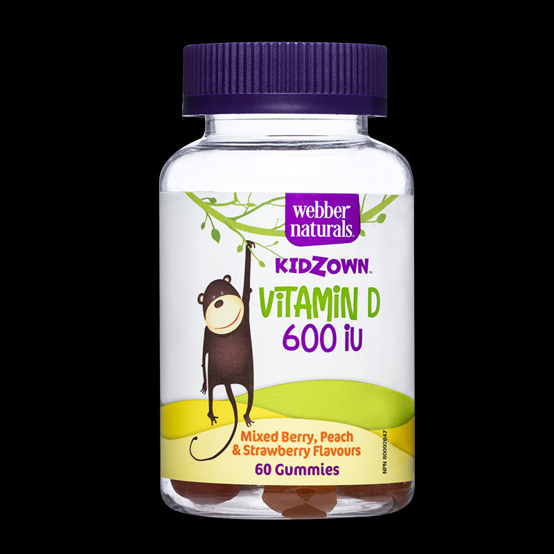 Kidzown™ Vitamin D3 Gummies - Витамин D3 за деца 600 IU, 60 желирани таблетки с плодов вкус - BadiZdrav.BG