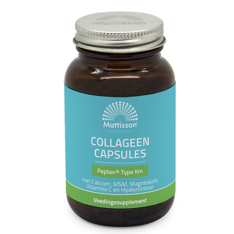 Колаген (тип 2) с калций, магнезий, МСМ, витамин C и хиалуронова киселина - Absolute Collagen Peptan, 60 капсули Mattisson Healthstyle - BadiZdrav.BG
