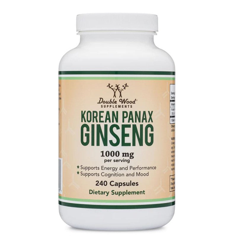 Korean Panax Ginseng - Корейски женшен, 240 капсули Double Wood - BadiZdrav.BG