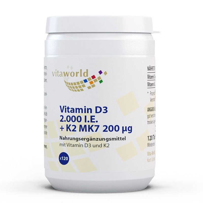 Костна система - Витамин D3 50 µg + K7 200 µg, 120 таблетки - BadiZdrav.BG