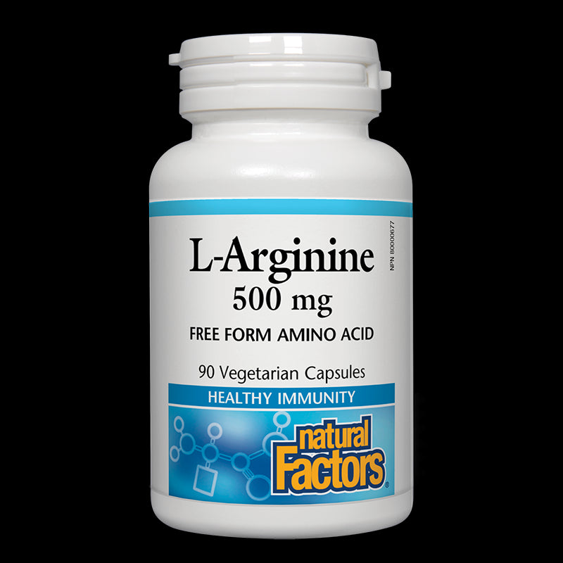 Л-Аргинин - L-Arginine 500 mg, 90 капсули Natural Factors - BadiZdrav.BG
