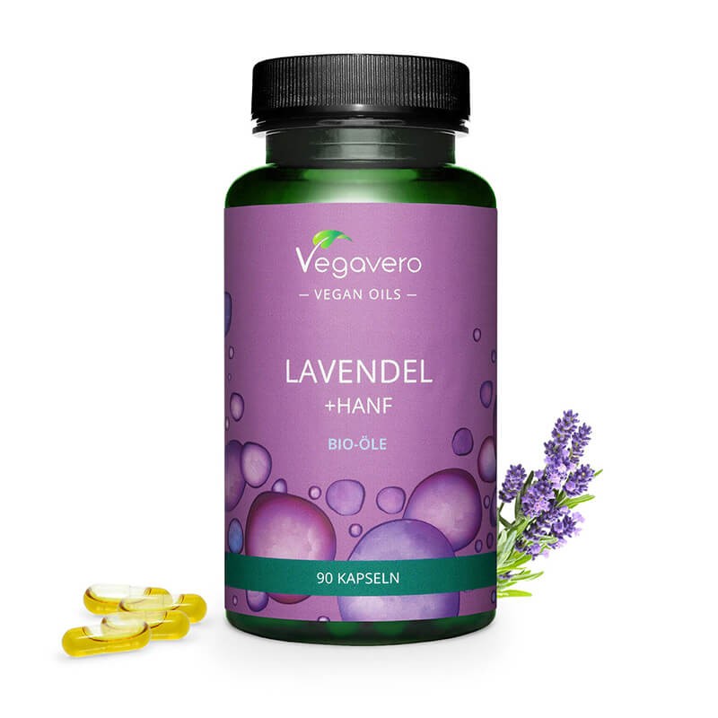 Lavendel + Hanf Bio-öle - Био масло от лавандула и коноп, 90 капсули Vegavero - BadiZdrav.BG