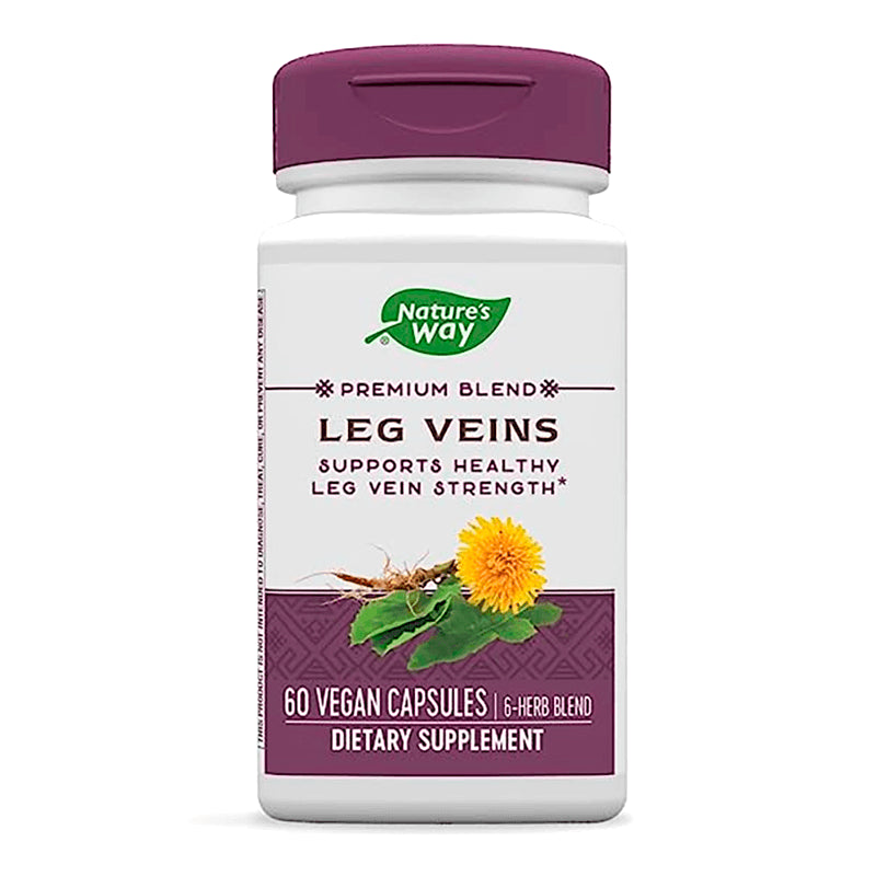 Разширени вени и нарушено кръвообращение - Leg Veins - Премиум формула с билки и витамин С, 60 капсули - BadiZdrav.BG