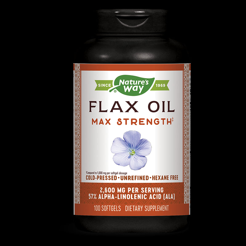 Flax Oil 57% ALA/ Ленено масло 1300 mg х 100 софтгел капсули Nature’s Way - BadiZdrav.BG