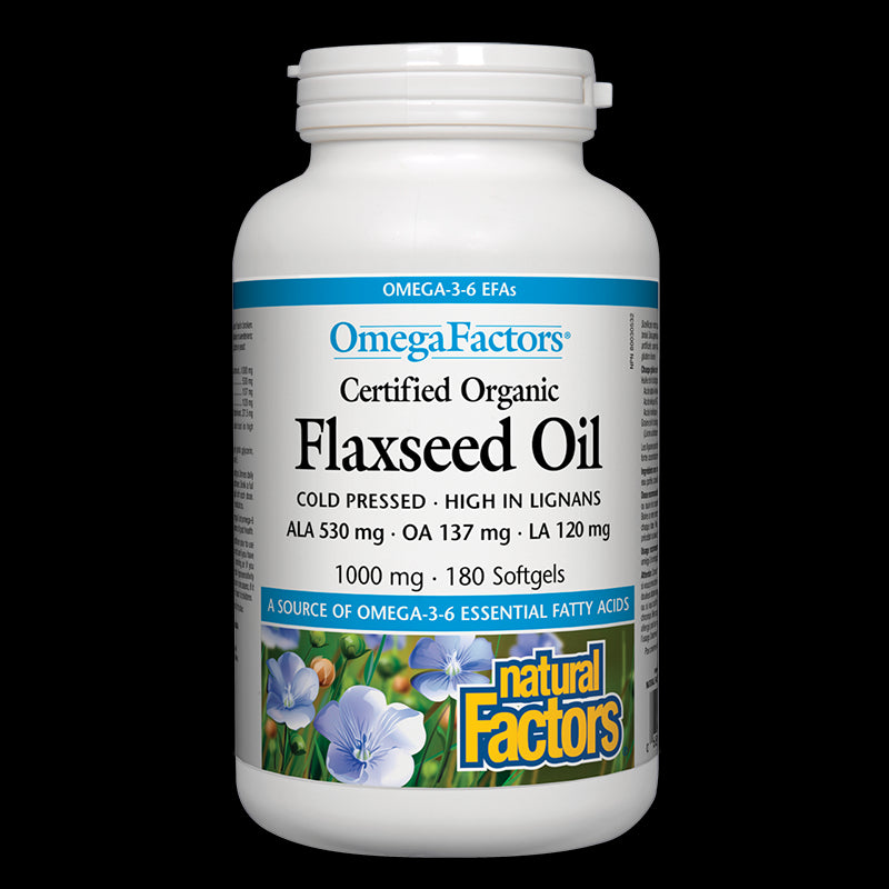 Flaxseed Oil/ Ленено масло 1000 mg х 180 софтгел капсули Natural Factors - BadiZdrav.BG