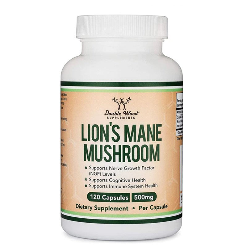 Lion’s Mane Mushroom - Лъвска грива, 120 капсули Double Wood - BadiZdrav.BG