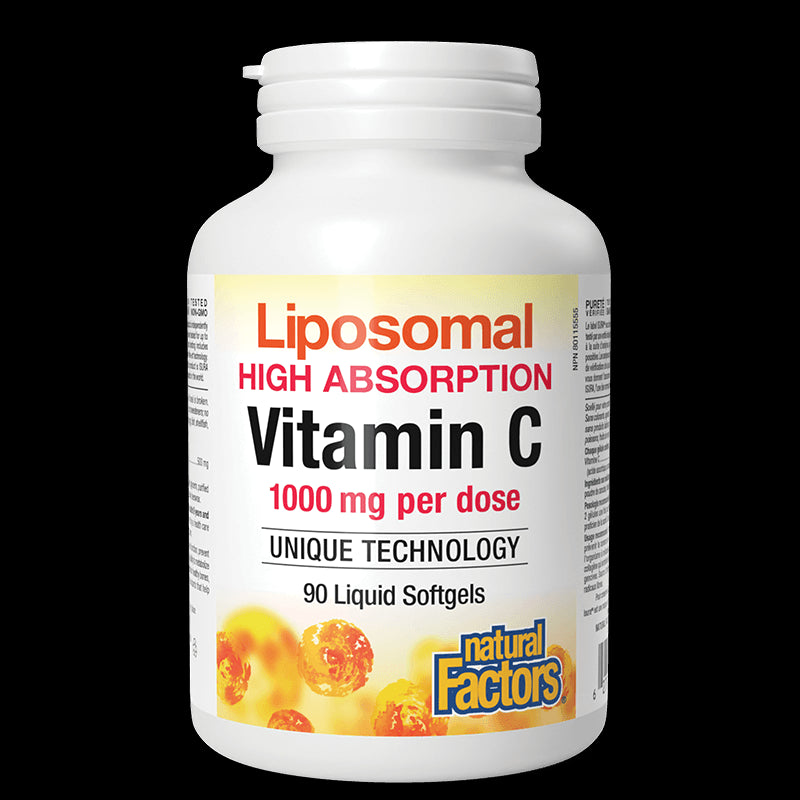 Liposomal High Absoprtion Vitamin C - Липозомен витамин С 500 mg, 90 софтгел капсули Natural Factors - BadiZdrav.BG