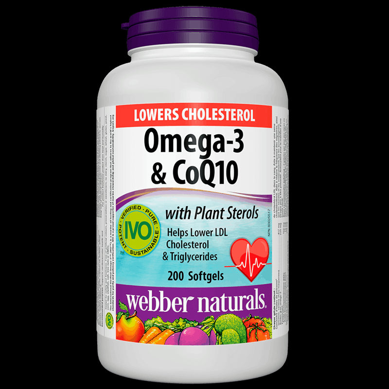 Lowers Cholesterol Omega-3 & CoQ10+Plant Sterols/ Омега-3 с Коензим Q10 и Фитостероли х 200 софтгел капсули