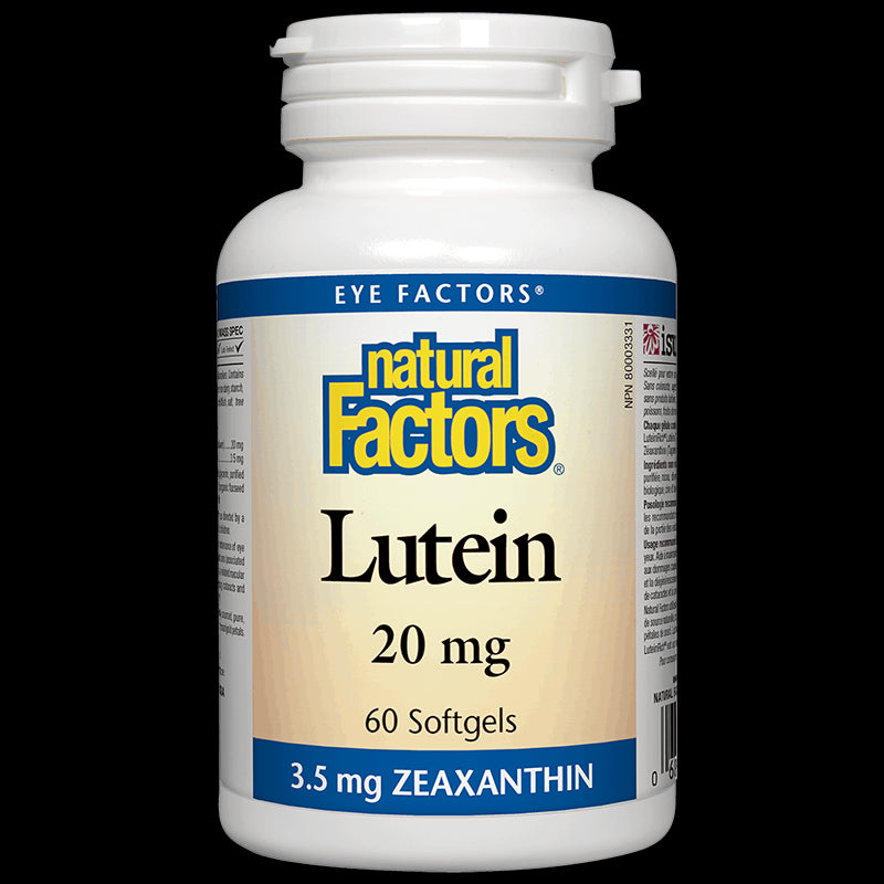 Lutein / Лутеин 20 mg х 60 капсули Natural Factors - BadiZdrav.BG
