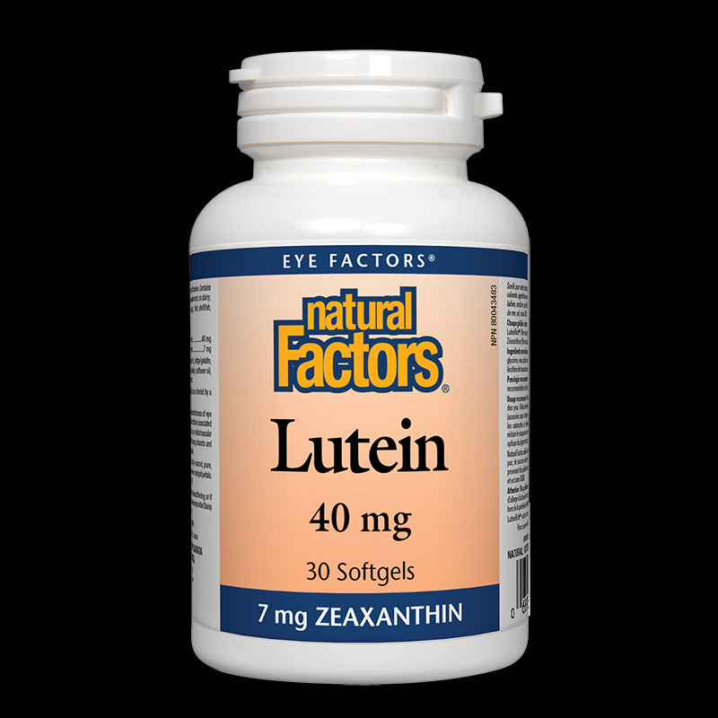 Lutein / Лутеин 40 mg + Зеаксантин х 30 софтгел капсули Natural Factors - BadiZdrav.BG