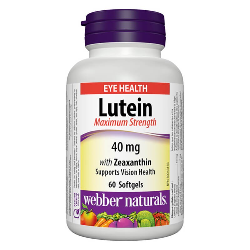 Lutein with Zeaxanthin Extra Strength – Лутеин и зеаксантин – В подкрепа на зрението, 60 софтгел капсули Webber Naturals - BadiZdrav.BG