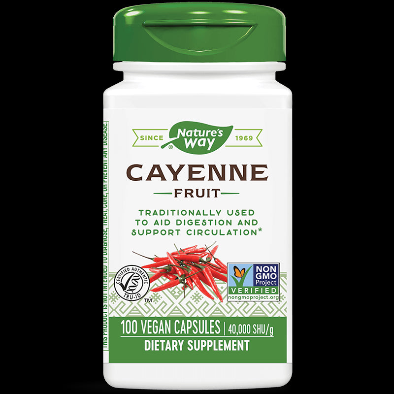 Cayenne Fruit/ Лют червен пипер (плод) 450 mg х 100 капсули Nature’s Way - BadiZdrav.BG