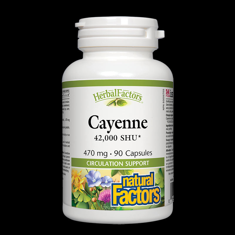 Cayenne 42 000 SHU/ Лют червен пипер 470 mg х 90 капсули Natural Factors - BadiZdrav.BG