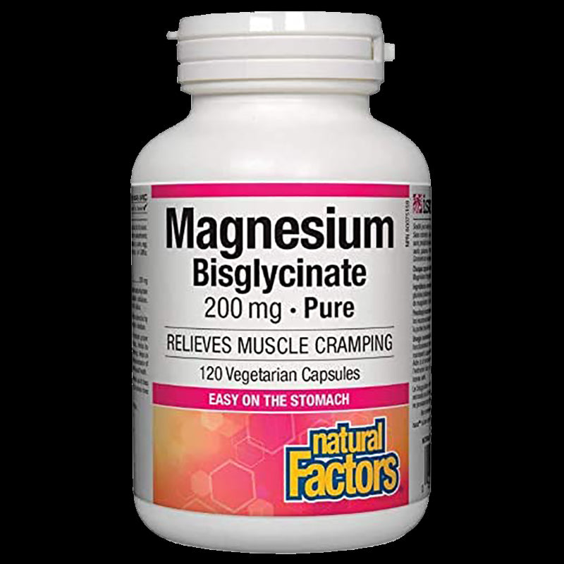 Magnesium Bisglycinate Pure/ Магнезий (бисглицинат) 200 mg х 120 капсули Natural Factors - BadiZdrav.BG