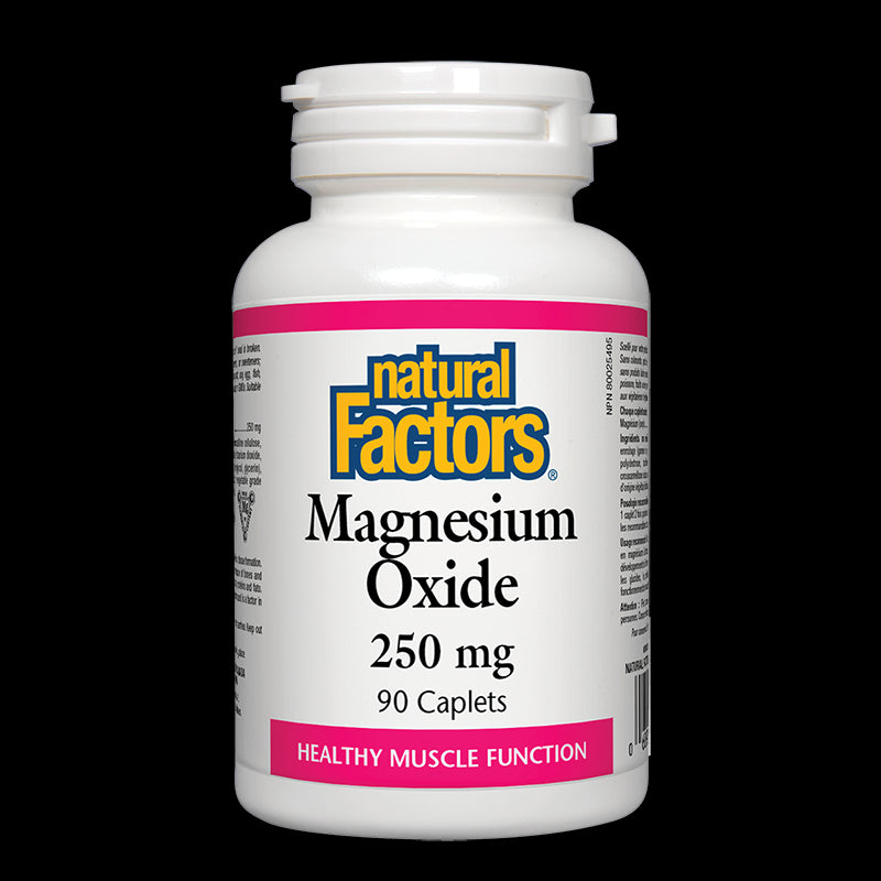 Magnesium Oxide/ Магнезий (оксид) 250 mg х 90 каплети Natural Factors - BadiZdrav.BG