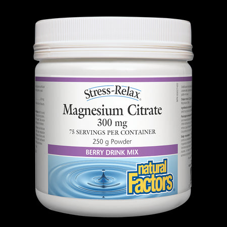 Stress-Relax® Magnesium Citrate/ Магнезий (цитрат) 250 g пудра x 75 дози Natural Factors - BadiZdrav.BG