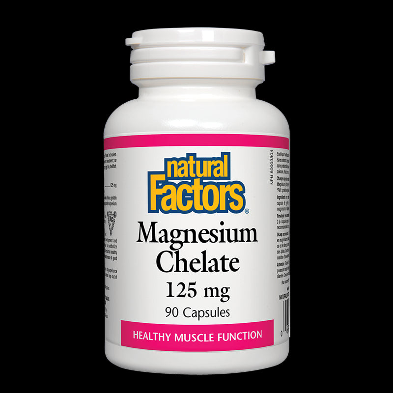 Magnesium Chelate/ Магнезий (хелат) 125 mg х 90 капсули Natural Factors - BadiZdrav.BG